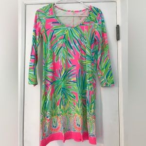 Lilly Pulitzer - Size XS - Beacon Tiki Pink Royal Lime Shirt Dress